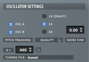 Serumの使い方（GLOBAL画面・OSCILLATOR SETTINGS）