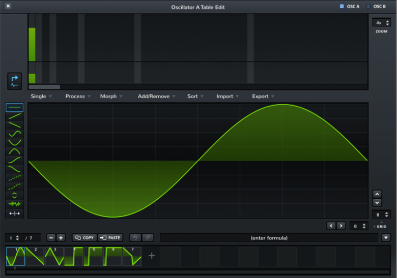 「Serum」のウェーブテーブルエディターの使い方